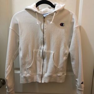 Reverse Weave Size Small White Champion Zip Up